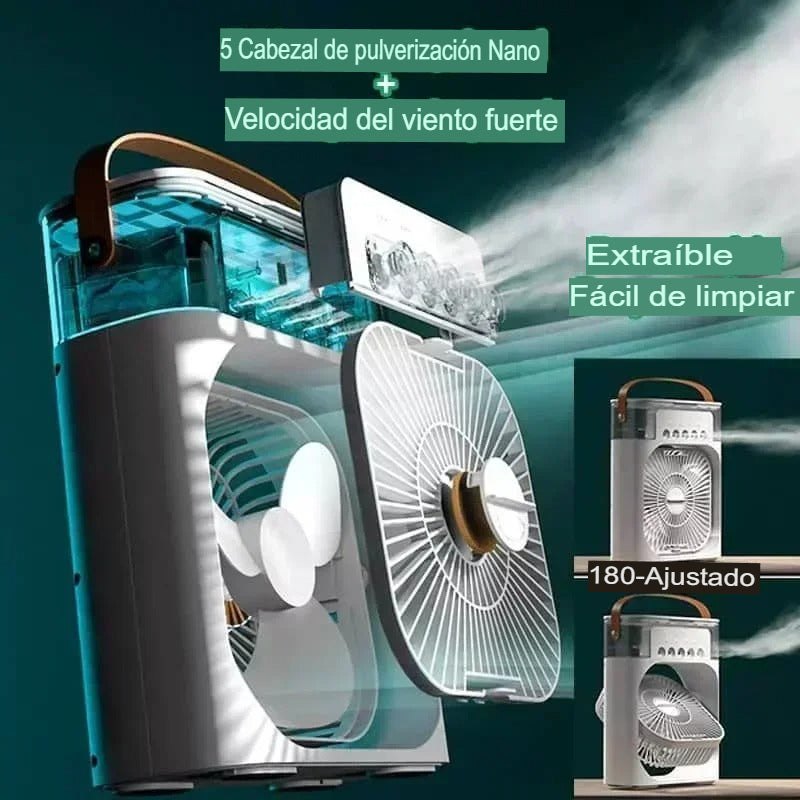 VENTILADOR PORTÁTIL CON HUMIDIFICADOR 3 EN 1